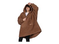 The Comfy Teddy Bear Quarter-Zip Blanket Sweatshirt - Camel