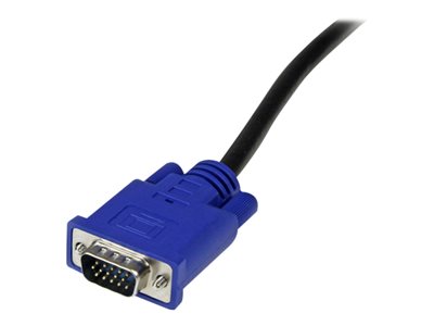 StarTech.com 6 ft Ultra-Thin USB 2-in-1 KVM Cable - Keyboard / video / mouse / USB cable - USB, HD-15 (VGA) (M) to HD-15 (VGA) (M) - 6 ft - black - SVECONUS6