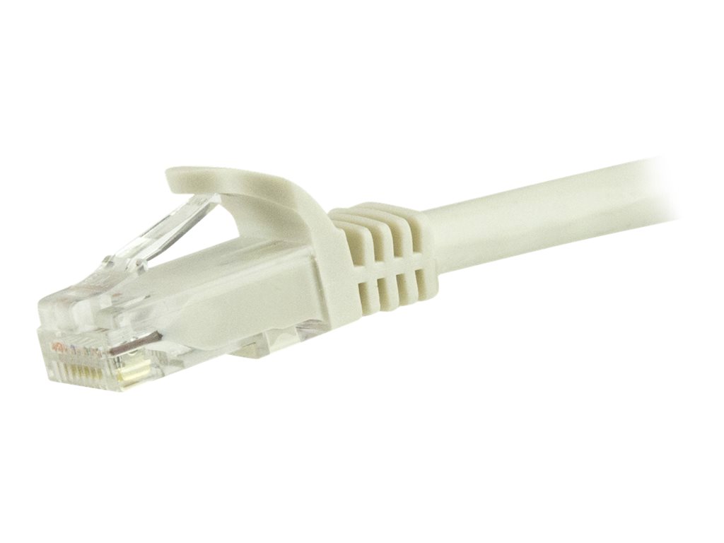 StarTech .com 15m CAT6 Ethernet Cable, 10 Gigabit Snagless RJ45 650MHz 100W PoE Patch Cord, CAT 6 10GbE UTP Network Cable w/Strain Relief, White, Wiring is UL Certified/TIA