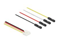 Delock IOT 4 pin Grove (male) - Lus-ledninger (female) Sort Rød Hvid Gul 10cm Strøm-/datakabel