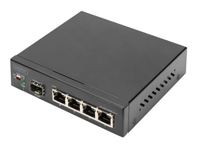 DIGITUS Switch 4Port Gigabit 1SFP Uplinks schwarz - DN-80120