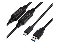 MicroConnect USB 3.2 Gen 1 USB Type-C kabel 10m Sort