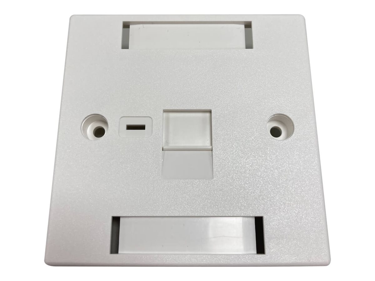 Eaton Tripp Lite Series 1-Port UK-Style Keystone Wall Plate, Unloaded Shuttered Module, Icon Tab, White