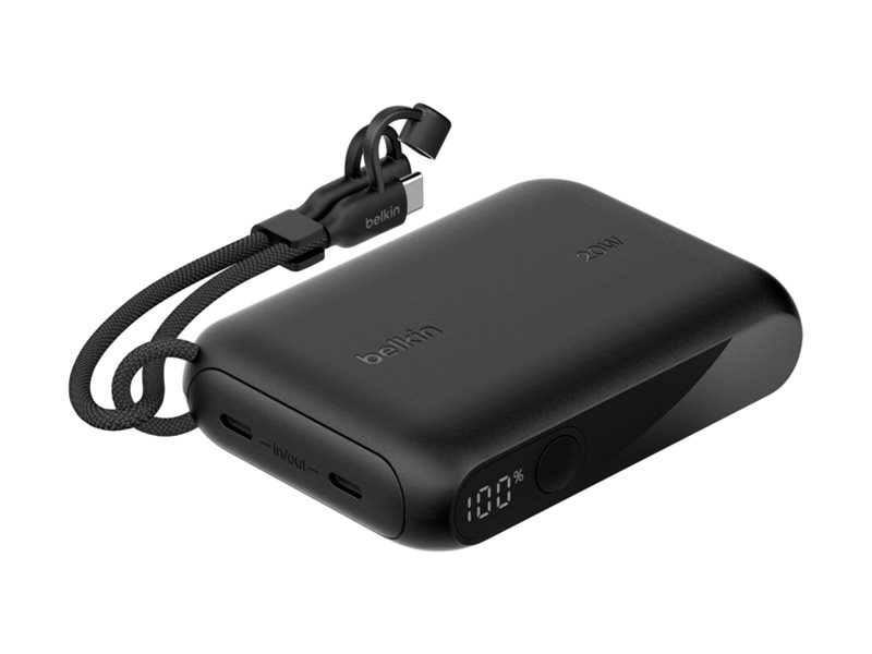 Belkin BoostCharge power bank with display USB-C 20 Product shot Left-angle 79450