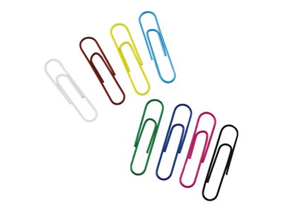 Whitecroft Essentials Large Paper Clips 32 Mm Assorted Colours Pack Of 10 X 100