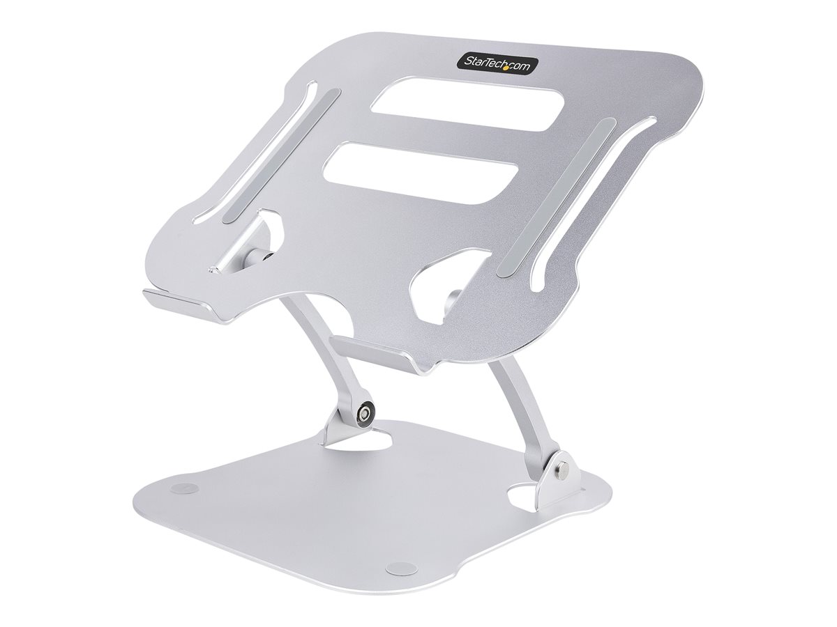 StarTech.com Laptop Stand for Desk, Ergonomic Laptop Stand Adjustable Height, Aluminum, Portable, Supports up to 22lb (10kg), Foldable Laptop Holder for Desk - Angled Notebook Computer Riser/Lift (ADJ-LAPTOP-RISER) - stojánek na notebook
