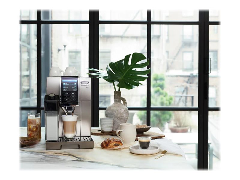 De Longhi Dinamica Plus Fully Automatic Smart Espresso Machine with Cappuccino Titanium