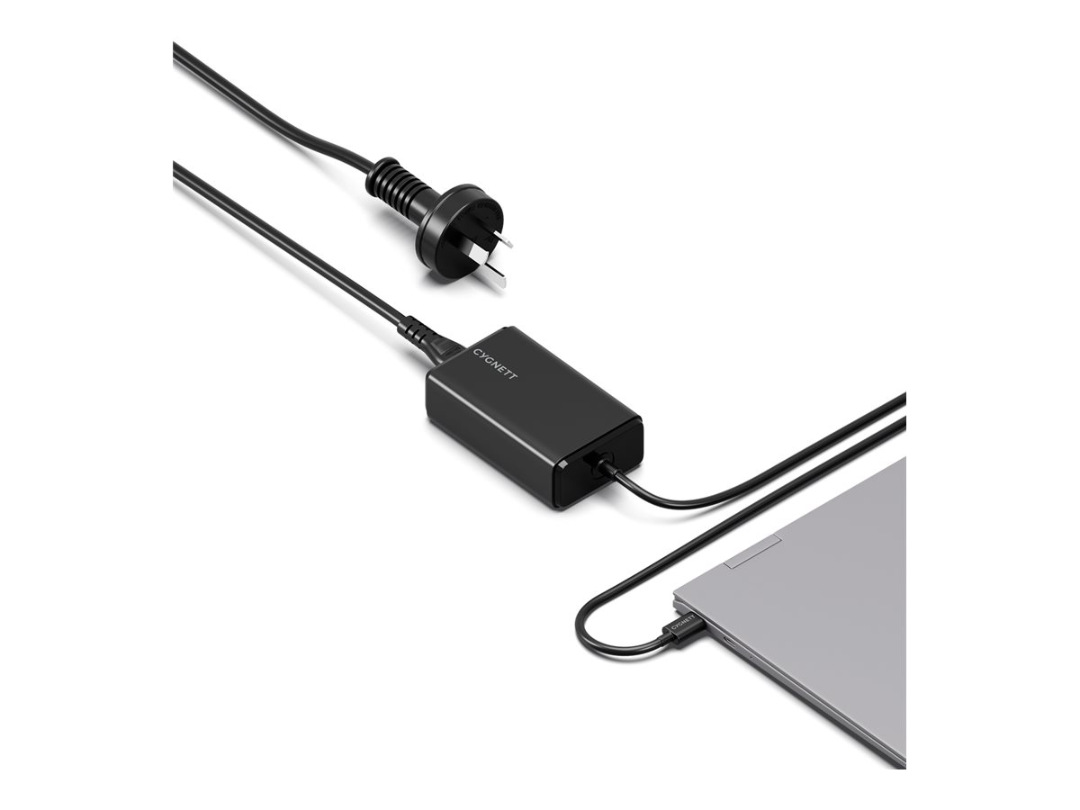 Cygnett PowerMaxx USB-C power adapter GaN 65 Usage / lifestyle Right-angle 72740