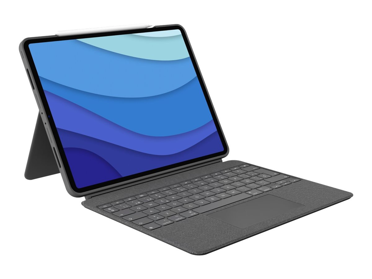Logitech Combo Touch - klávesnice a pouzdro - s trackpad - QWERTY - španělská - oxfordská šedá Vstupní zařízení – foto 2