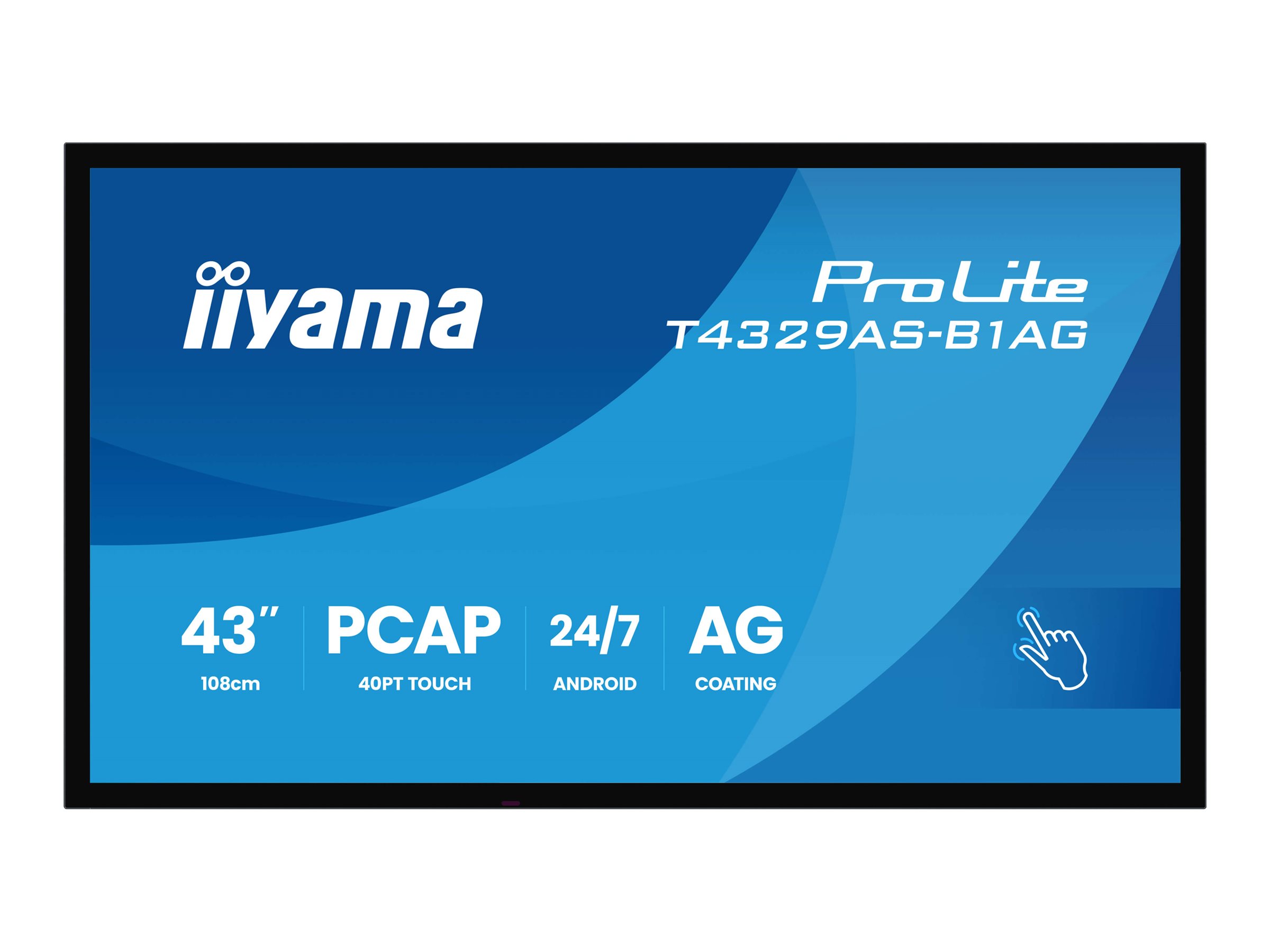 Iiyama Prolite T4329as B1ag 43 Class 425 Viewable Led Backlit Lcd Display 4k For Digital Signage