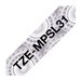 Ruban laminé Noir/Motifs Dentelle Argent 12mm