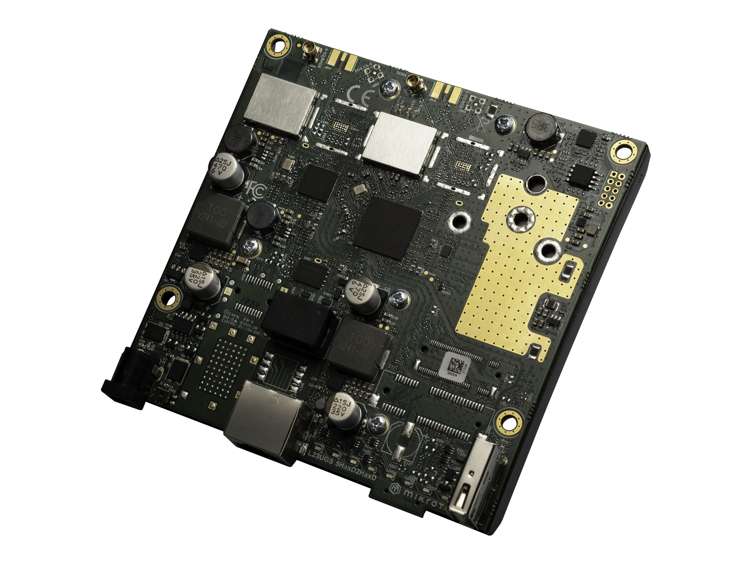 MikroTik RouterBOARD L11UG-5HaxD wireless router Wi-Fi 6 Product shot Right-angle 80000