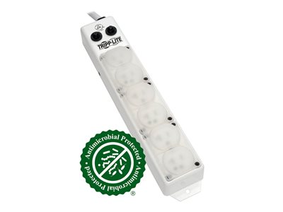 Tripp Lite Safe-IT Power Strip Hospital Medical Grade Antimicrobial UL 1363A 6 Outlet 25' Cord