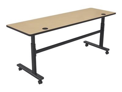 BALT Sit/Stand Flipper Table mobile rectangular fusion maple black base