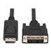 Eaton Tripp Lite Series Safe-IT DisplayPort to DVI Antibacterial Adapter Cable (DP to DVI-D Single Link M/M), 1080p 60 Hz, Black, 6 ft. (1.8 m)