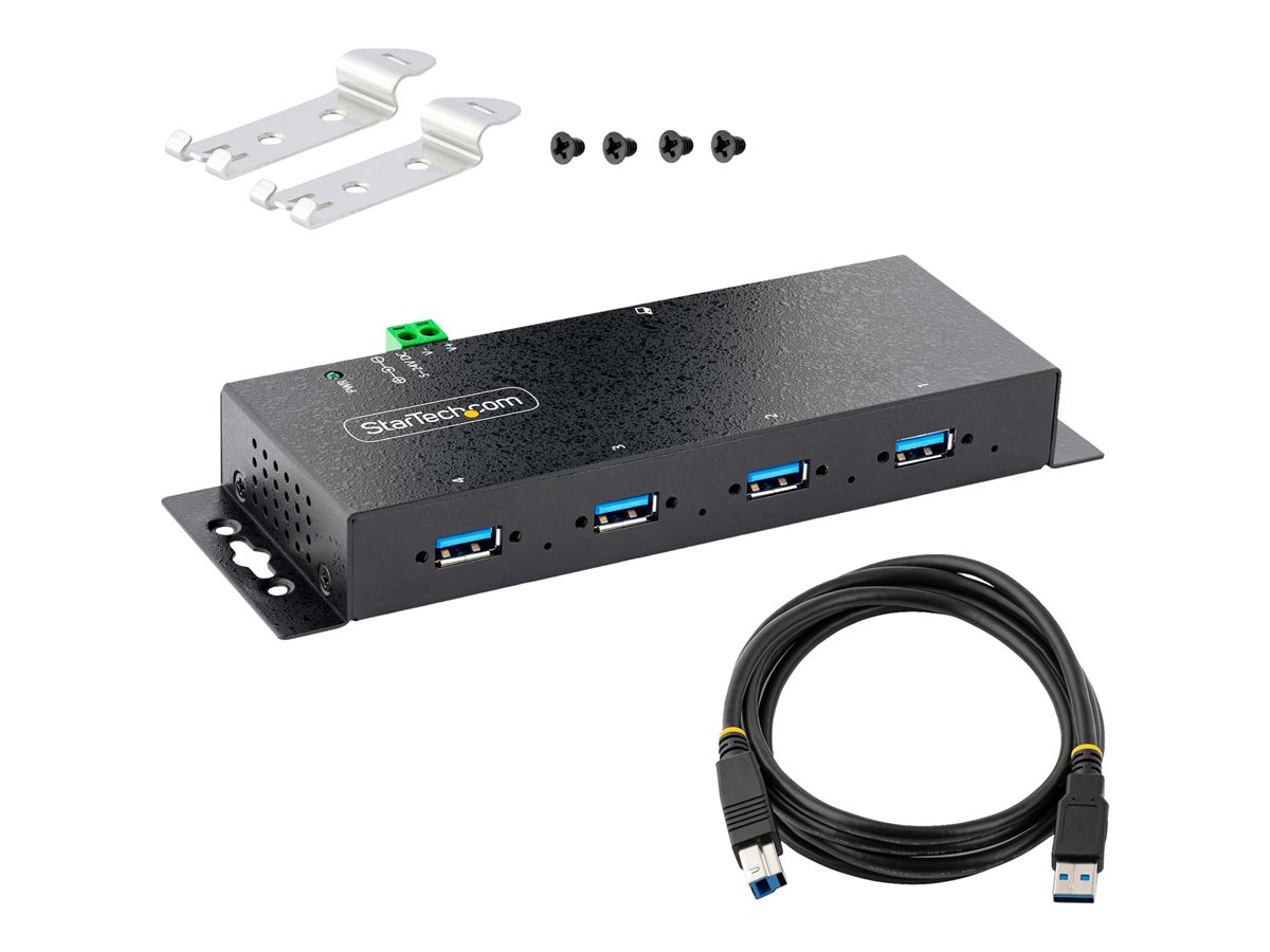 StarTech.com 4-Port Industrial USB 3.0 5Gbps Hub, Rugged USB Hub w/15kV Air/8kV Contact ESD and Surge Protection, DIN/Wall/Desk Mountable USB-A Hub, USB Expansion Hub with Locking Ports - Metal Construction (5G4AINDNP-USB-A-HUB) - rozbočovač - průmyslový - 4 porty – foto 6