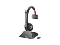 HP Poly Savi 8210 - Headset - on-ear - DECT - wireless - USB-A via DECT adapter - black - Zoom Certified