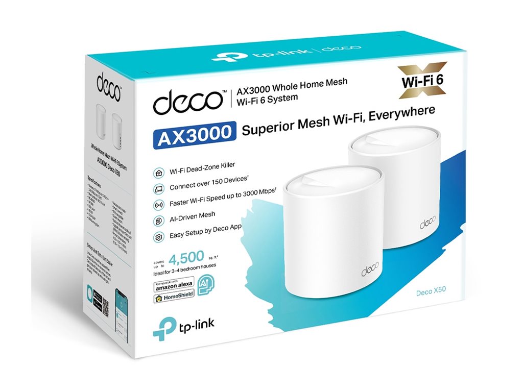 TP-Link Deco X50 Pro V1 Wi-Fi system Wi-Fi 6 Product shot Left-angle 79450