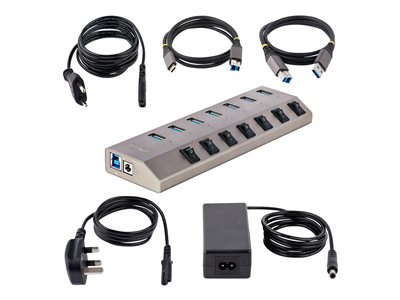 USB 3.0 HUB Splitter 7 Ports with On/Off Switches High Speed 5Gbps Micro Multiple  USB Port Expander for PC Computer 