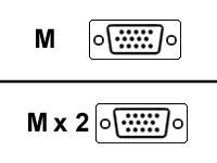 Compaq HD-15 (VGA) han -> 2 x HD-15 (VGA) han 3 m