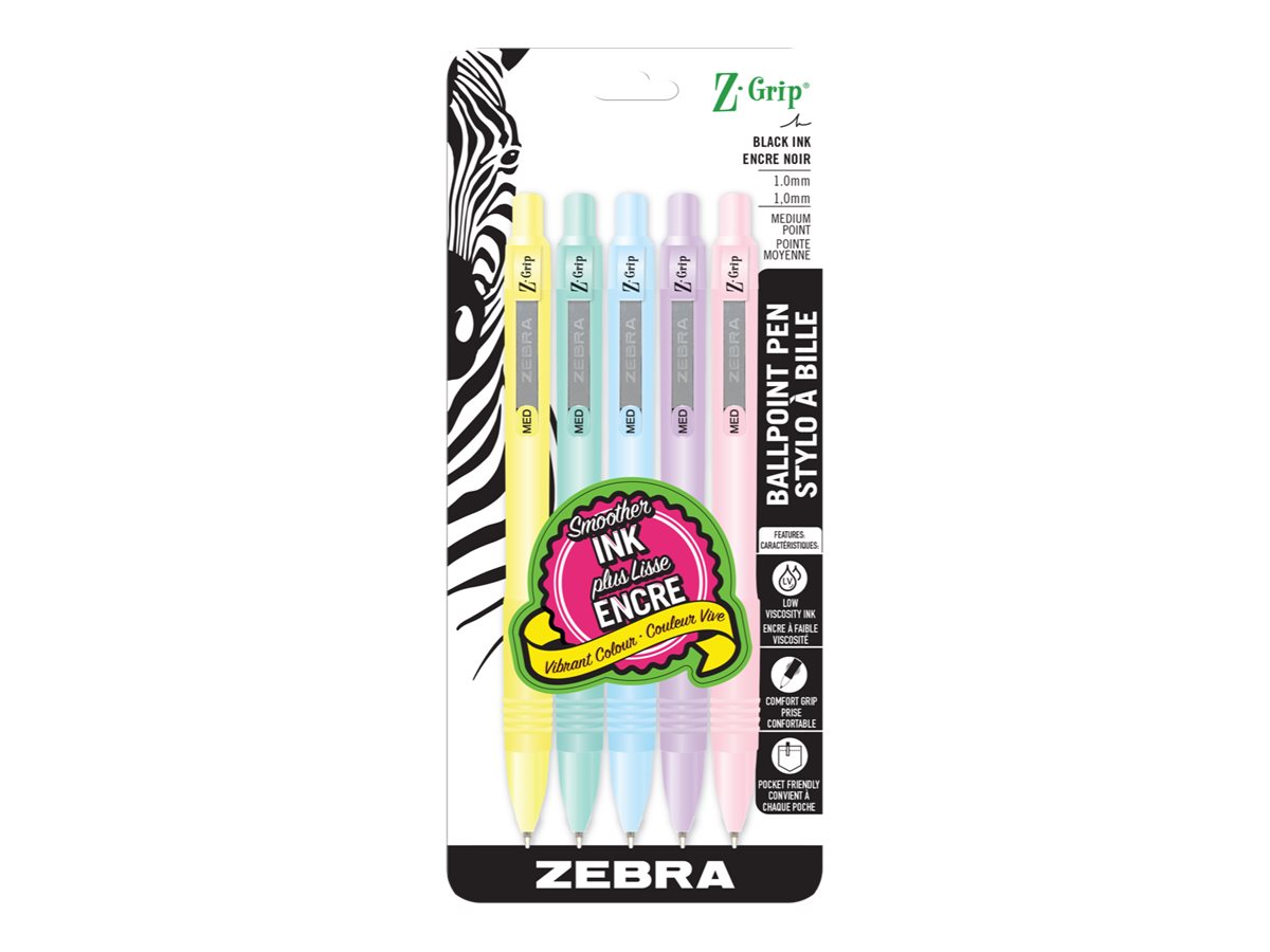 Zebra ZGrip Ballpoint Pen 5 piece
