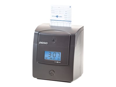 Pyramid 2650Pro Time clock printable time cards unlimited employees charcoal