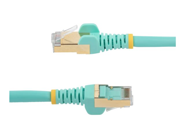 StarTech.com 1m CAT6A Ethernet Cable, 10 Gigabit Shielded Snagless RJ45 100W PoE Patch Cord, CAT 6A 10GbE STP Network Cable w/Strain Relief, Aqua, Fluke Tested/UL Certified Wiring/TIA - Category 6A - 26AWG (6ASPAT1MAQ) - patch kabel - 1 m - vodě - barva – foto 8