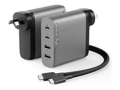 ALOGIC Rapid Power 4X100 power adapter USB-C USB 100 Product shot Multi-angle 78350