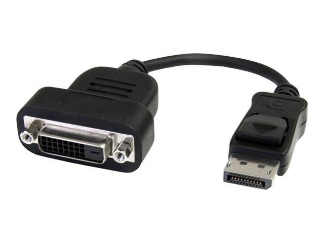 Image of StarTech.com DisplayPort to DVI Adapter - Active Conversion - 1920x1200 - DP to DVI Single Link Converter for DVI-D Display (DP2DVIS) - DisplayPort adapter - 20 cm
