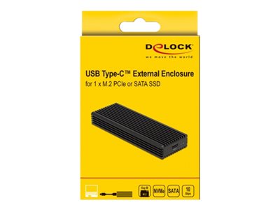 DELOCK Gehäuse USB Type-C M.2 NVMe PCIe SSD oder SATA SSD - 42004