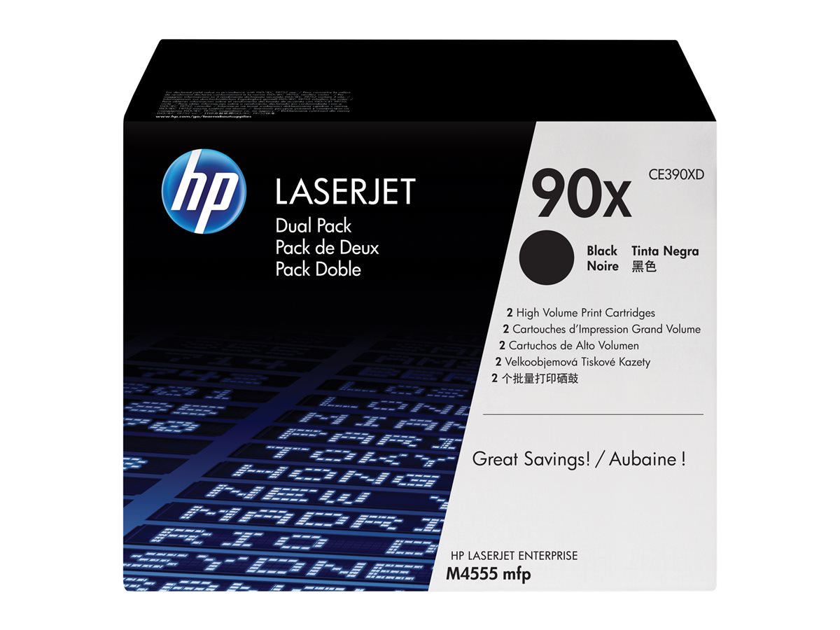 HP 90X - 2-balení - Vysoká výtěžnost - černá - originální - LaserJet - kazeta s barvivem (CE390XD) – foto 2