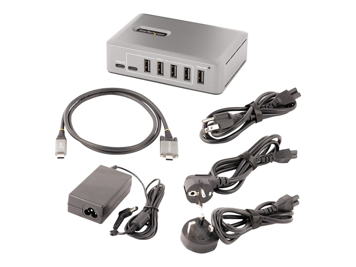 StarTech.com 10-Port USB-C Hub, 8x USB-A + 2x USB-C, Self-Powered w/ 65W Power Supply, USB 3.1 10Gbps Hub w/ BC1.2 Charging, Desktop/Laptop USB Hub with 3ft Locking USB-IF Certified Cable - USB Expansion Hub (10G8A2CS-USB-C-HUB) - rozbočovač - 10 porty – foto 6