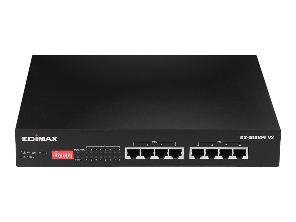 Edimax GS-1008PL V2 switch 8 ports Product shot Right-angle 79700