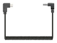 Manhattan USB-C to USB-A Cable, 1m, Male to Male, Black, 480 Mbps (USB 2.0), Tangle Resistant Curly Design, Angled Connectors, Ideal for Charging Cabinets/Carts, Hi-Speed USB, Lifetime Warranty, Polybag - USB-C cable - USB (power only) to USB-C (power only) - 1 m