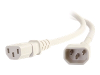 C2G 3ft 18AWG Power Cord (IEC320C14 to IEC320C13) - White