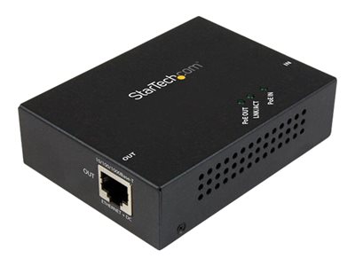 StarTech.com 1 Port Gigabit PoE+ Extender 802.3at & 802.3af - 100m (330ft)  - Power over Ethernet Extender - PoE Repeater Network Extender (POEEXT1GAT)  - repeater - 10Mb LAN - 100Mb LAN - GigE