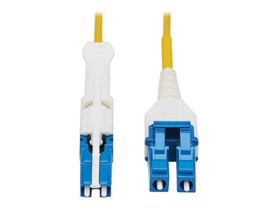 Tripp Lite 400G Duplex Singlemode 9/125 OS2 Fiber Optic Cable (CS-UPC/LC-UPC), Round LSZH Jacket, Yellow, 1 m