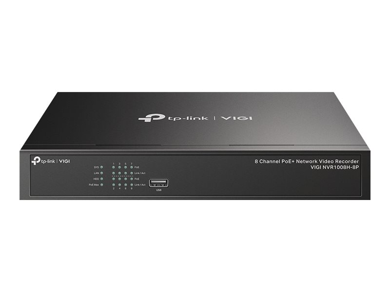 TP-Link VIGI NVR1008H-8P V1 standalone NVR 8 Product shot Front 79500