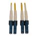 Eaton Tripp Lite Series 400G Duplex Singlemode 9/125 OS2 Switchable Fiber Optic Cable (LC/UPC M/M), LSZH, Yellow, 1 m (3.3 ft.)
