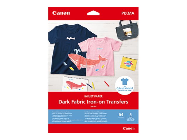 Image of Canon Dark Fabric DF-101 - iron-on transfers - 5 sheet(s) - A4 - 160 g/m²