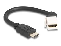 Delock HDMI-kabel 20cm Sort Hvid