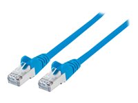 Intellinet Network Patch Cable, Cat7 Cable/Cat6A Plugs, 2m, Blue, Copper, S/FTP, LSOH / LSZH, PVC, RJ45, Gold Plated Contacts