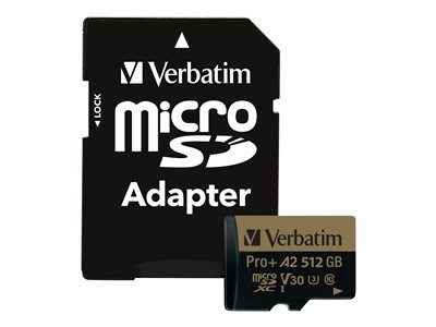 Verbatim PRO+ - flash memory card - 512 GB - microSDXC UHS-I