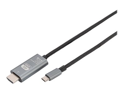 DIGITUS USB C Adapterkabel Typ-C -HDMI A 18GB St/St 2.0m, sw - DB-300330-020-S