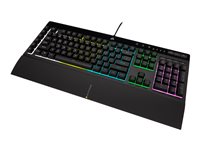 CORSAIR Gaming K55 RGB PRO Tastatur Gummitrykknap RGB/16,8 millioner farver Kabling Tysk