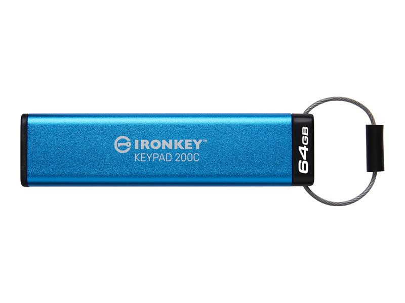 KINGSTON 64GB USB-C IronKey Keypad 200C FIPS 140-3 Lvl 3 Pending AES-256