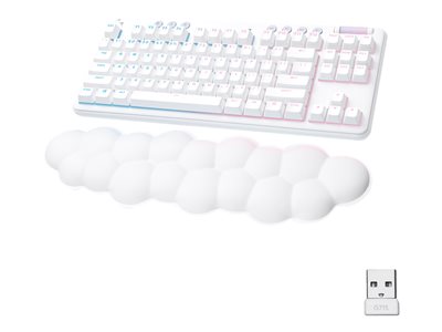Logitech G715 Wireless Gaming Keyboard, Clicky Switches (GX Blue) and Keyboard Palm Rest, White Mis