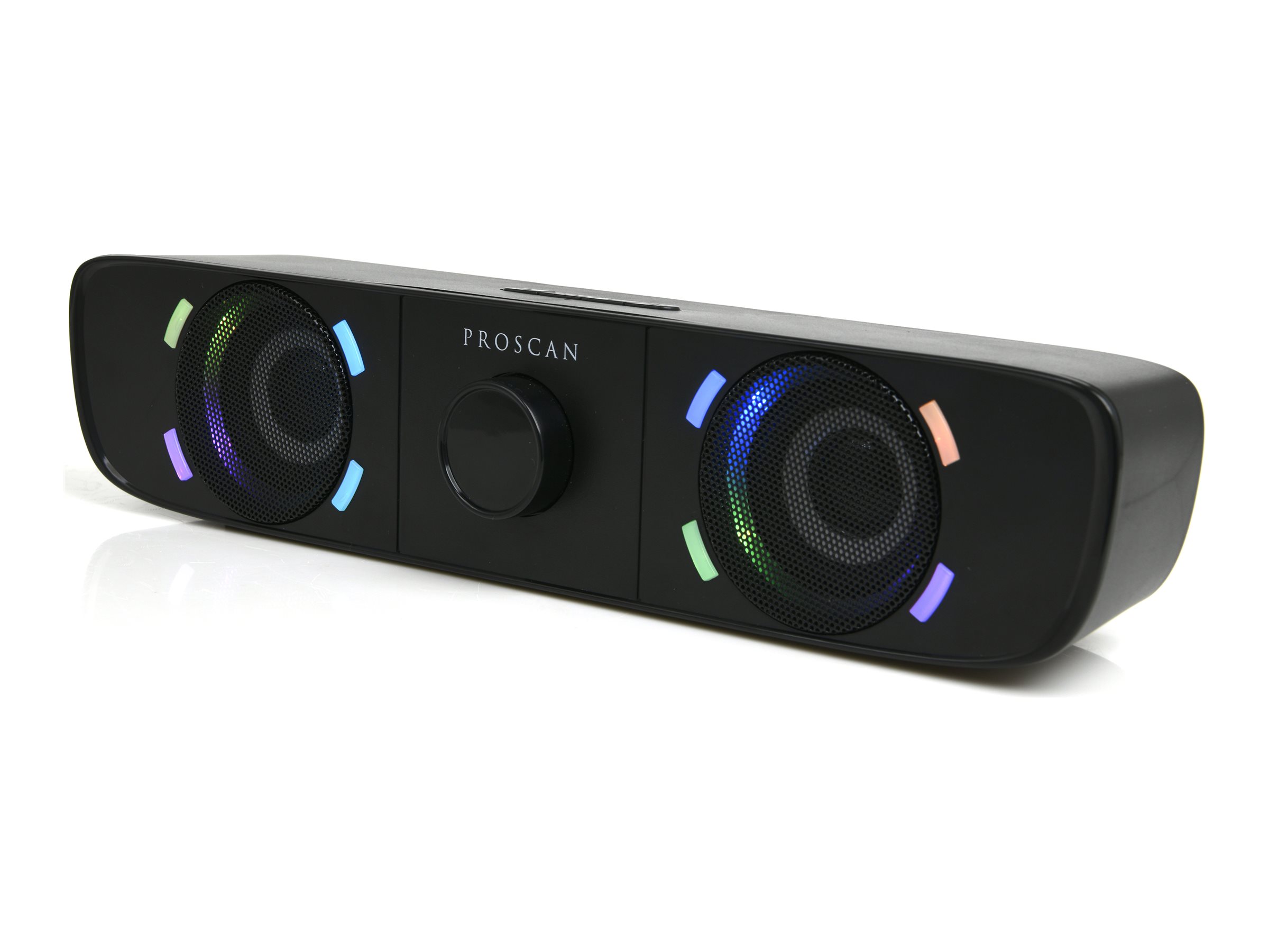 Proscan - Portable Bluetooth Speaker with LED Lighting, AUX Input, Black