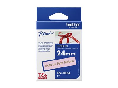 BROTHER P-Touch 24mm white/gold ribbon, BROTHER TZERE54 TZERE54 (BILD5)