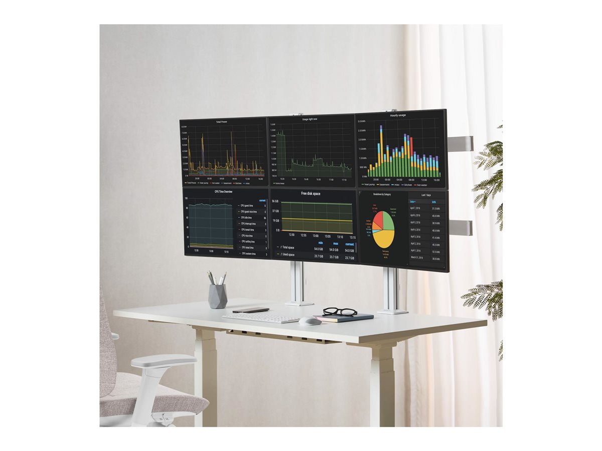 StarTech.com Six-Monitor Desk Mount w/ Crossbar, Up To 32" Screens/17.6lb montážní sada - pro 6 LCD displejů - Sloupec, dvojitý - bílá – foto 8